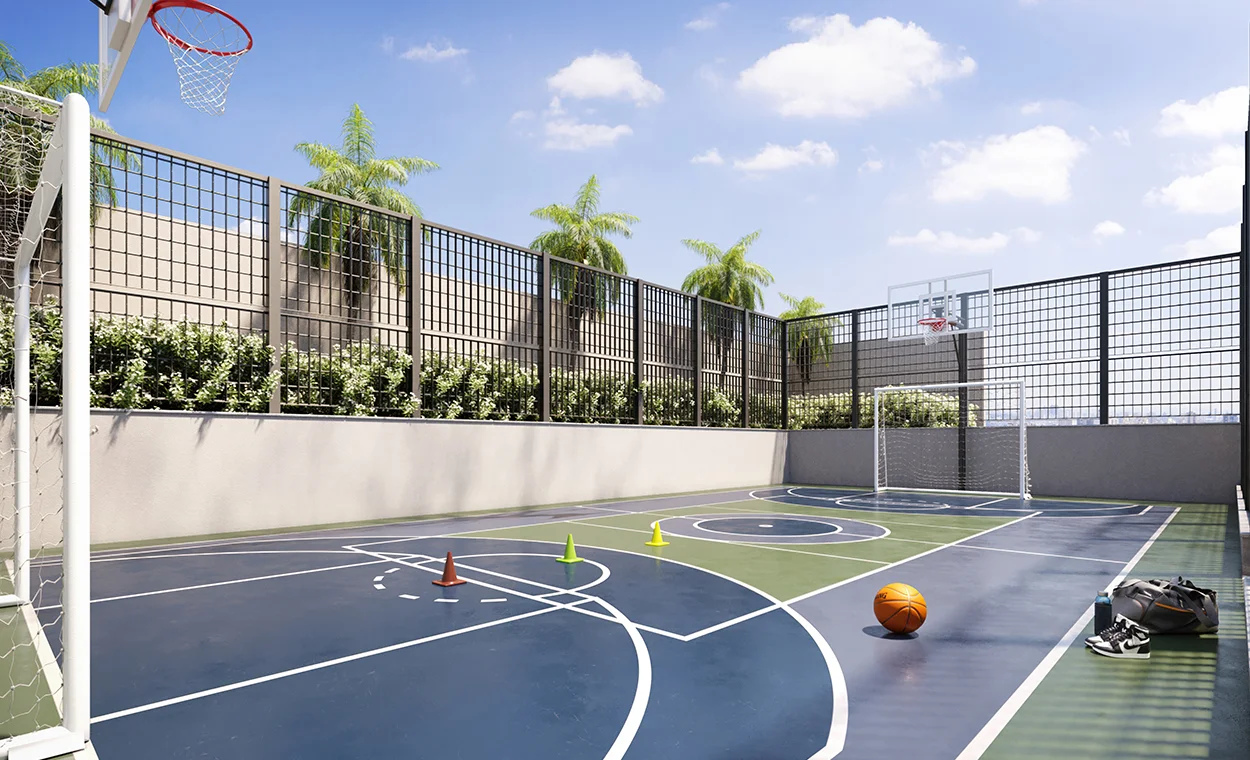 Perspectiva ilustrada da Quadra de esportes