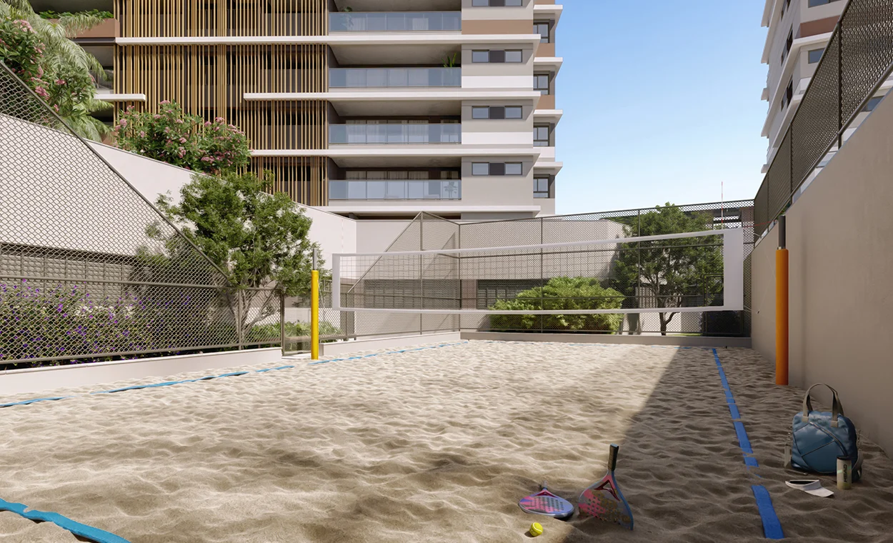 Perspectiva ilustrada do Beach Tennis