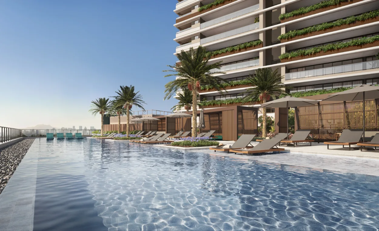 Perspectiva ilustrada da piscina adulto com 25m