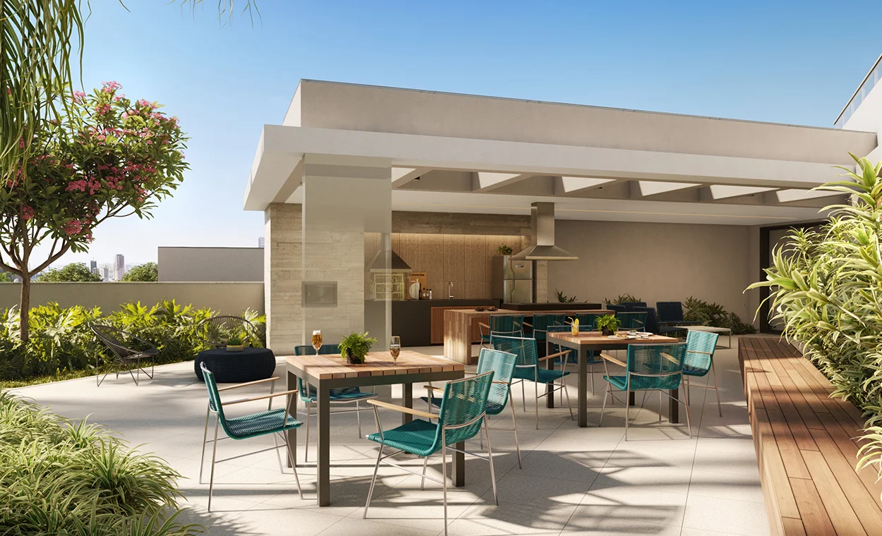 Perspectiva ilustrada do Gourmet externo